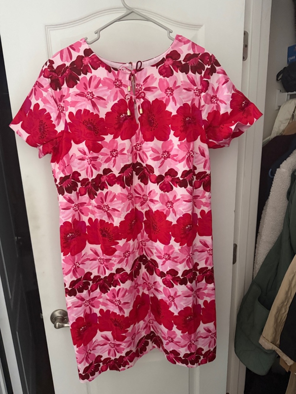 Talbots Pink and Red Floral Shift Dress